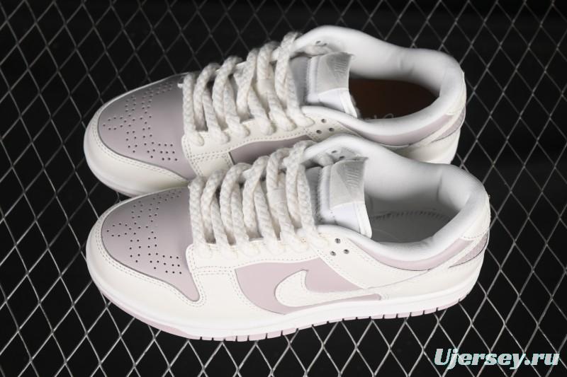 Nike SB Dunk Low White Light Purple Embossed Low-Top Casual Skate Shoes IH0639-011
