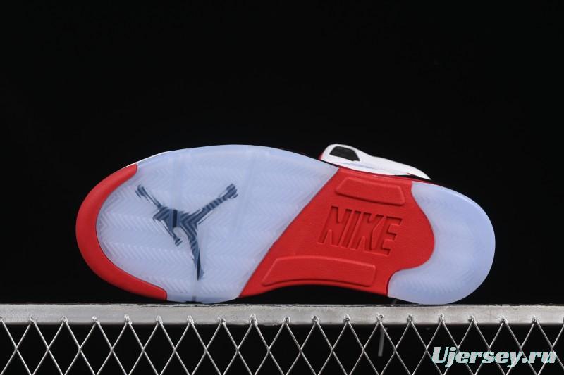 Nike Air Jordan 5 Retro Fire Red Black Tongue Basketball Shoes - HQ7978-101