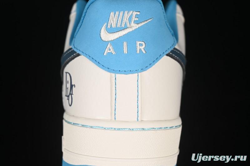 Nike Air Force 1 '07 Low Dior Collaboration Stone Blue Low-Top Casual Sneakers - KK1988-088