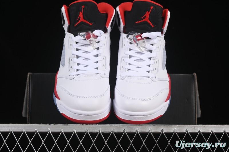 Nike Air Jordan 5 Retro Fire Red Black Tongue Basketball Shoes - HQ7978-101