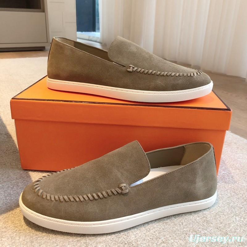 2025 Unisex Hermès Brown Suede Plimsolls AS00380