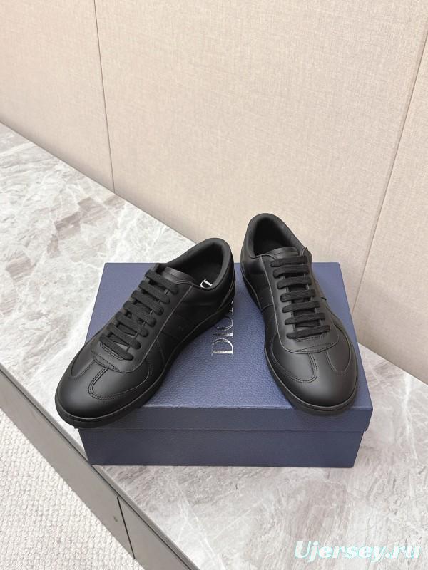 2025 Men Dior Black Leather Sneakers KFY00300