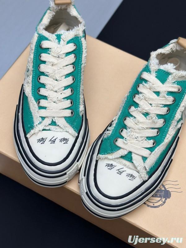 2025 Unisex XVESSEL Green White Canvas Low-Top Vulcanized Sneakers AS00240