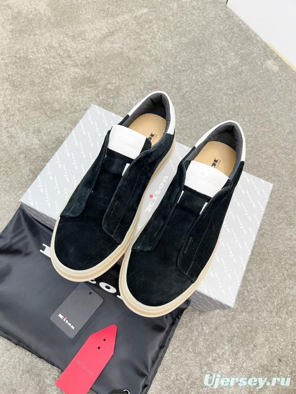 2025 Men Kiton Apricot Calf Suede Slip-On Casual Shoes AS00320