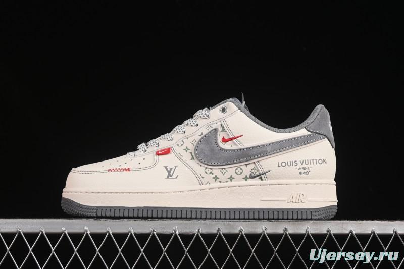 Nike Air Force 1 '07 Low LV Collaboration Light Gray Small Double Hook Casual Sneakers - YX5066-350