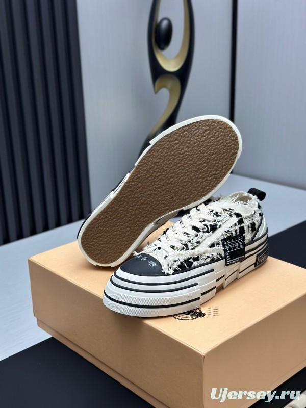 2025 Unisex XVESSEL Black White Canvas Plimsolls Hand-painted AS00260