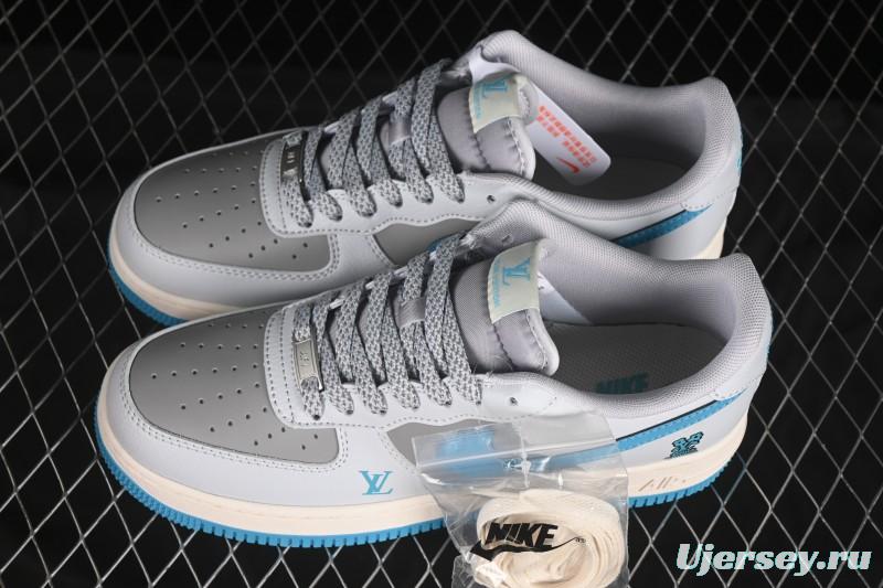 Nike Air Force 1 '07 Low LV Collaboration Gray Blue Sole Casual Sneakers - JJ2508-704
