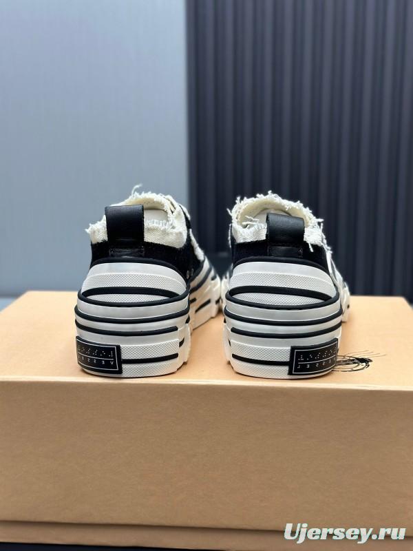 2025 Unisex XVESSEL Black White Canvas Plimsolls Vulcanized Shoes AS00240