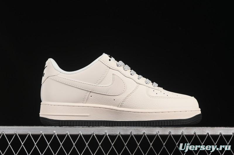 Nike Air Force 1'07 Low Casual Sneakers with Triple Black Swoosh - XX3168-183