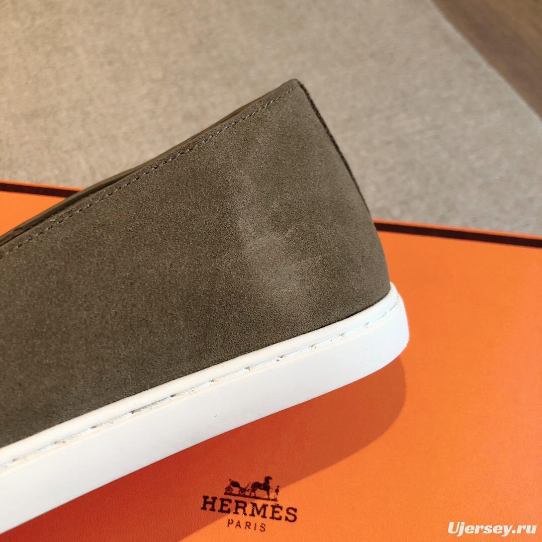 2025 Unisex Hermès Brown Suede Plimsolls AS00380