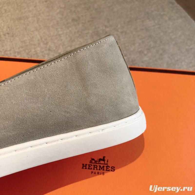 2025 Men Hermès Beige Suede Loafers AS00380
