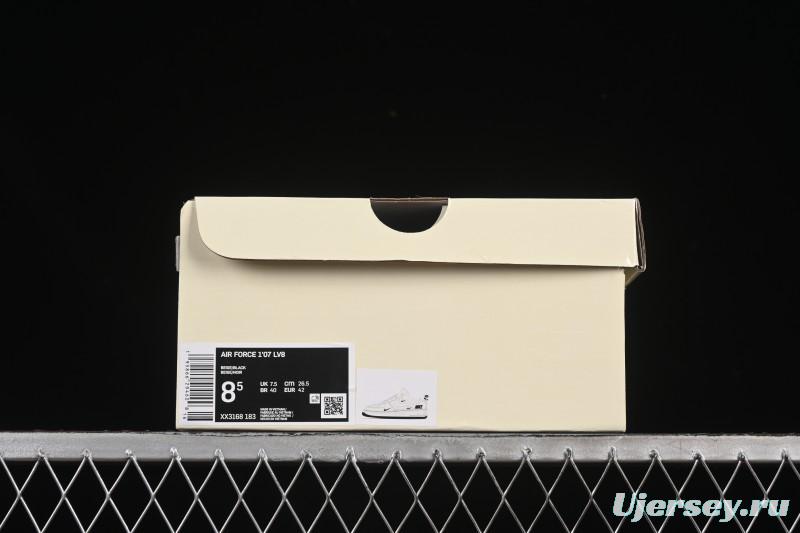 Nike Air Force 1'07 Low Casual Sneakers with Triple Black Swoosh - XX3168-183