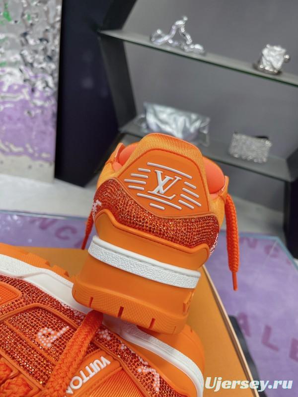 2025 Unisex Louis Vuitton Orange Crystal Plimsolls Bing Bing AS00420
