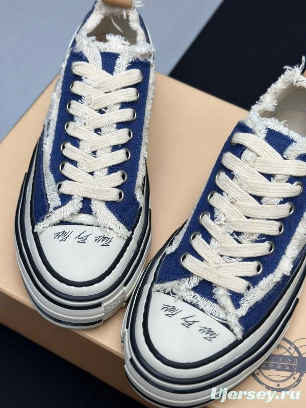 2025 Unisex XVESSEL Navy White Canvas Plimsolls Vulcanized AS00240