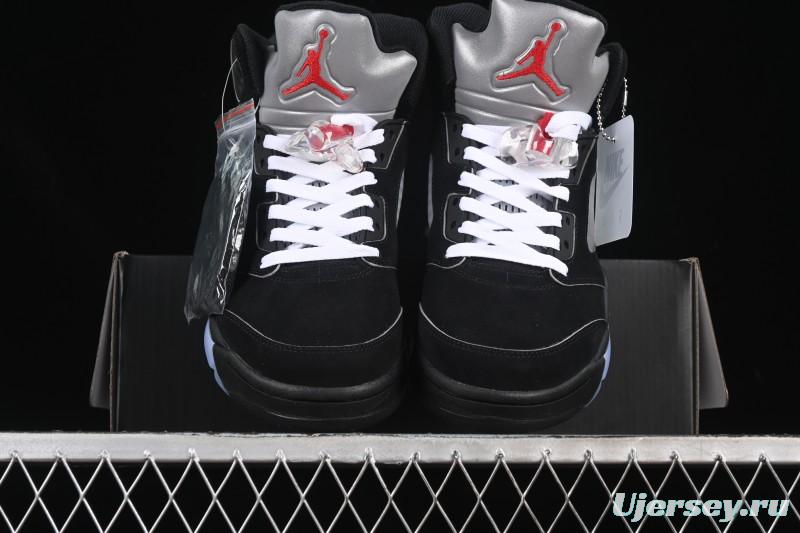 Nike Air Jordan 5 Black Metallic Reimagined Basketball Shoes HF3975-001