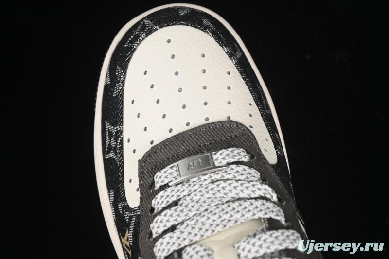 Nike Air Force 1 '07 Low LV Collaboration Black Gold Casual Sneakers - JJ2508-703