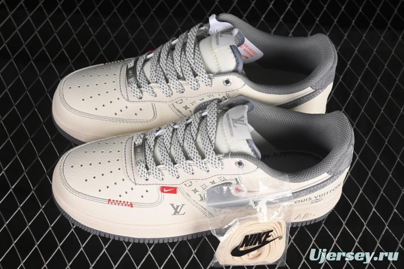 Nike Air Force 1 '07 Low LV Collaboration Light Gray Small Double Hook Casual Sneakers - YX5066-350