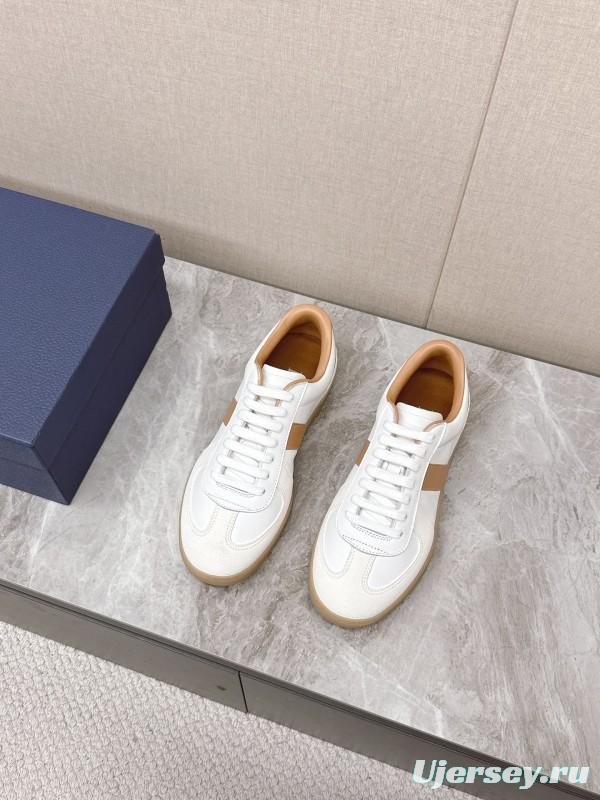 2025 Unisex Dior White Amber Leather Sneakers KFY00300