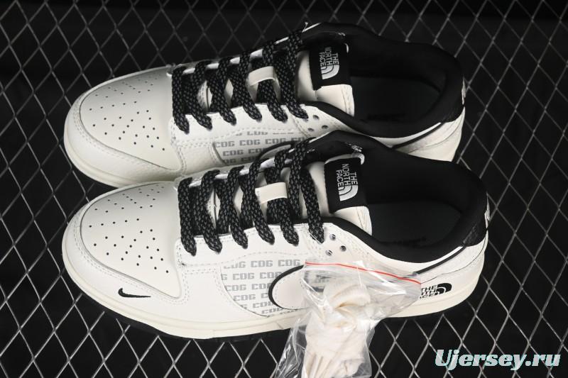 Nike SB Dunk Low The North Face Collaboration Black White Triple Swoosh Anniversary Custom Low-Top Skate Shoes - SC9207-423