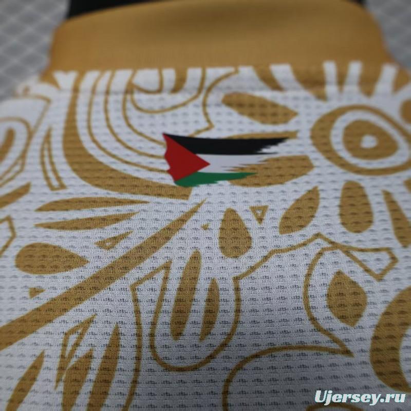 Player Version 25/26 FC Palestine White with Golden Floral Pattern Jersey