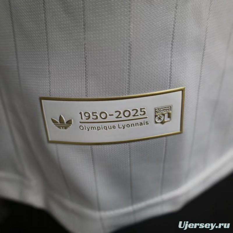 Player Version 25/26 Olympique Lyonnais Lyon White 50Th Anniversary Jersey