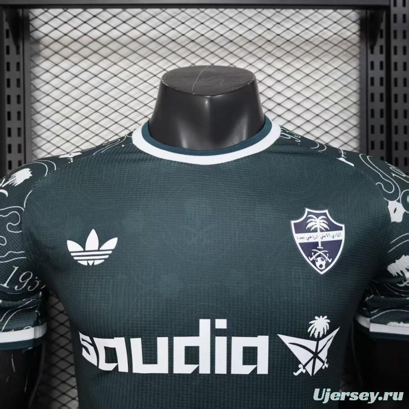 Player Version 25/26 Al-Ahli Saudi Dark Green with Traditional Arabic Pattern Jersey