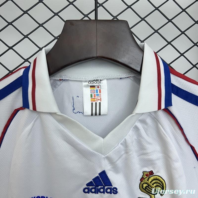 Retro 1998 Kids France Away Size 16-28 Jersey