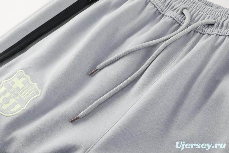25/26 Barcelona Grey Full Zipper Hoodie Jacket +Long Pants