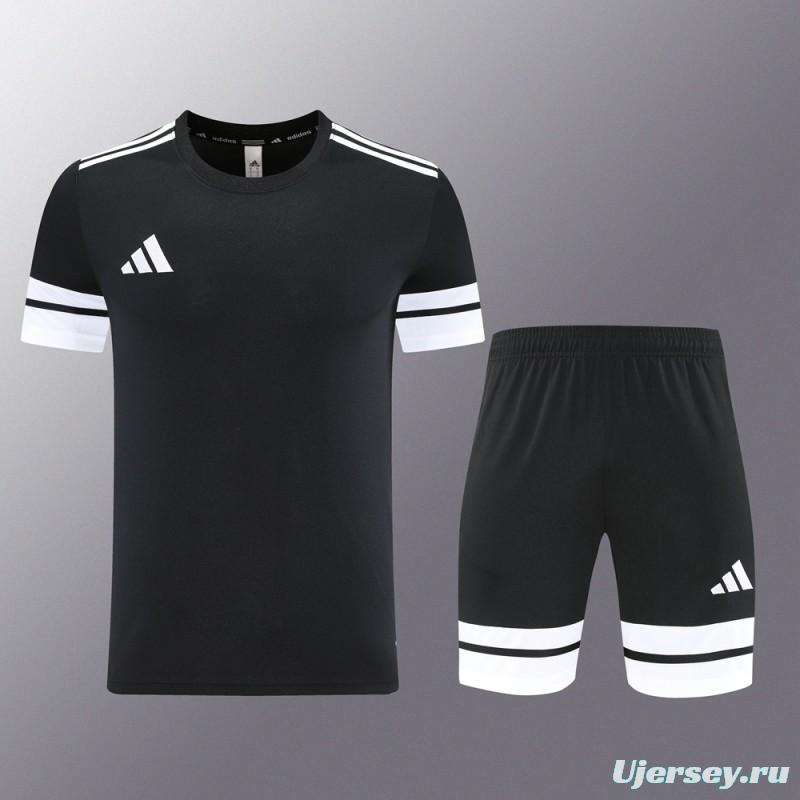 2025 Adidas Black Short Sleeve Jersey+Shorts