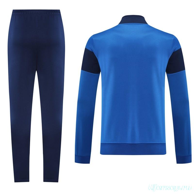 2025 Nike Blue/Black Full Hoodie Zipper Jacket +Long Pants