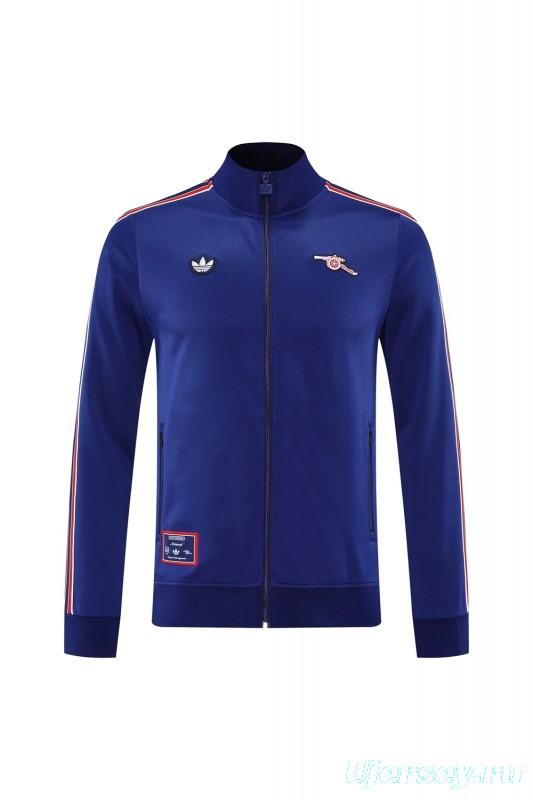 25/26 Arsenal Blue with Red & White Stripes Full Zipper Jacket +Long Pants