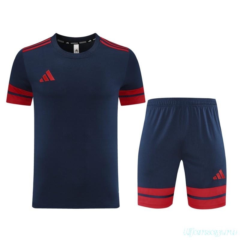 2025 Adidas Black/Red Short Sleeve Jersey+Shorts