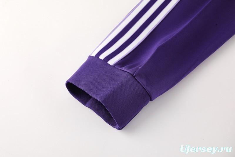 25/26 Real Madrid Purple Full Zipper Jacket +Long Pants