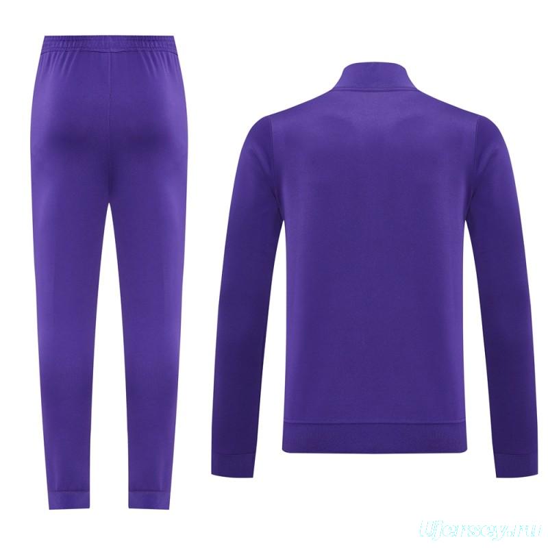 25/26 Real Madrid Purple Full Zipper Jacket +Long Pants