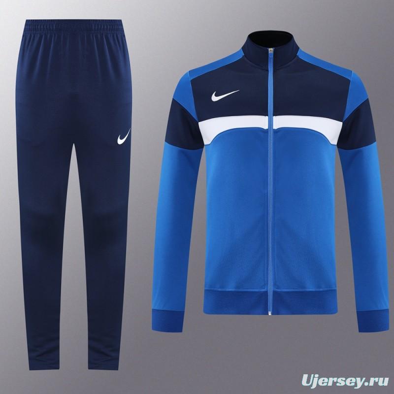 2025 Nike Blue/Black Full Hoodie Zipper Jacket +Long Pants