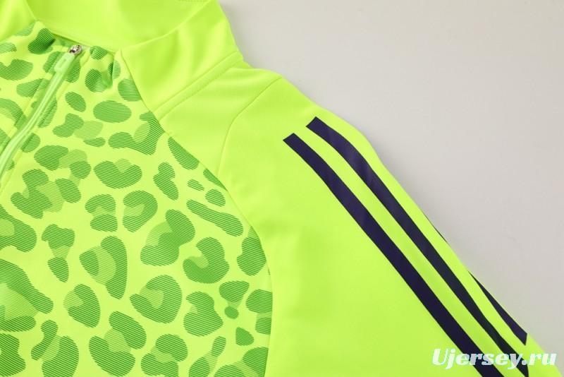 2025 Adidas Purple/Neon Green Half Zipper Jacket +Long Pants
