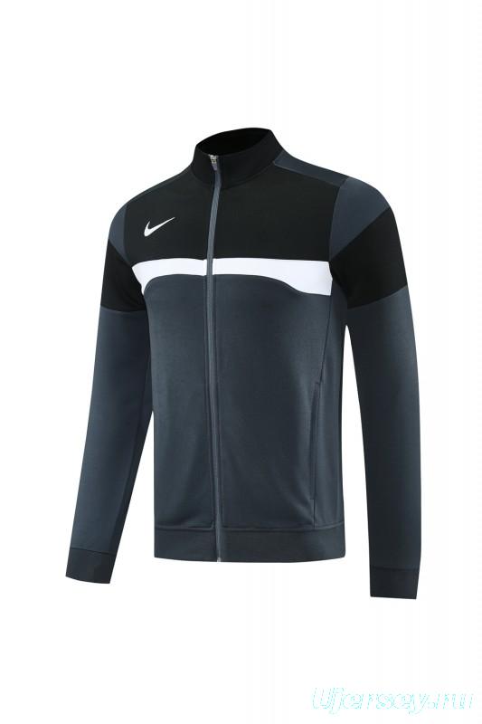 2025 Nike Black/Deep Grey Full Hoodie Zipper Jacket +Long Pants