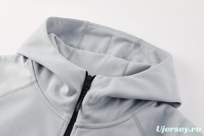 25/26 Barcelona Grey Full Zipper Hoodie Jacket +Long Pants