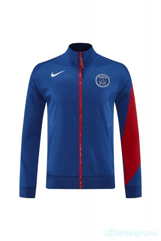 25/26 PSG Blue Full Hoodie Zipper Jacket +Long Pants
