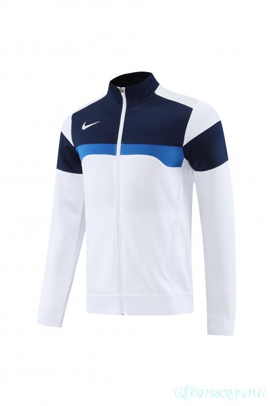 2025 Nike White/Navy Full Hoodie Zipper Jacket +Long Pants