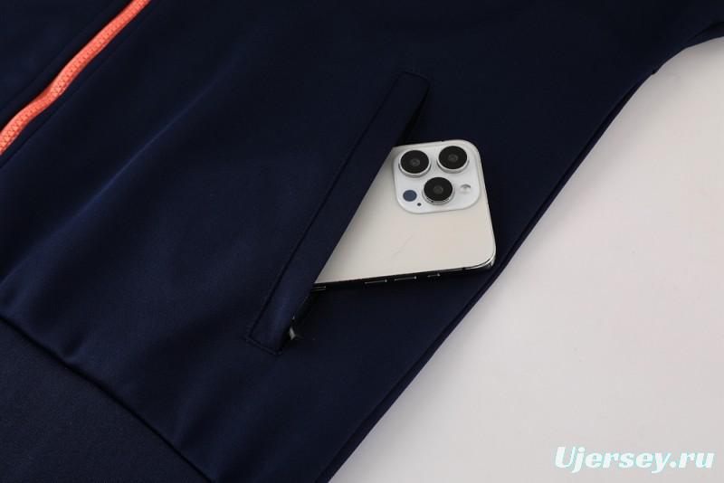 25/26 Barcelona Navy/Orange Full Zipper Jacket +Long Pants