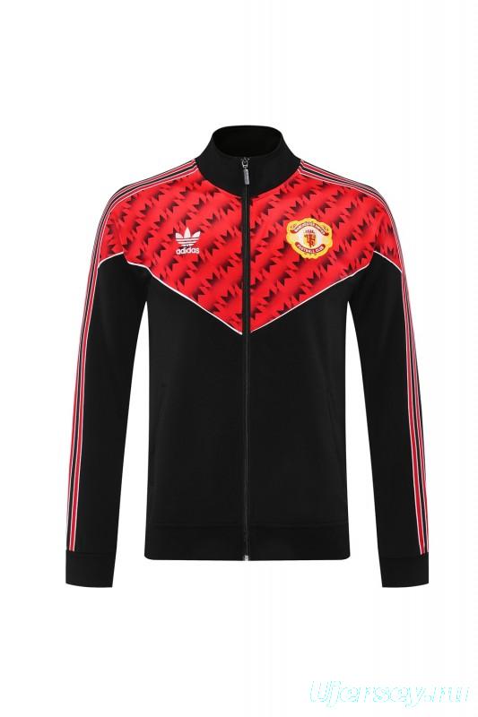 25/26 Manchester United Red/Black Full Zipper Jacket +Long Pants