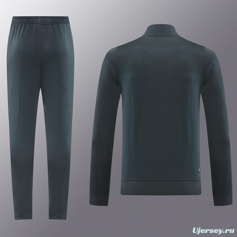 2025 Adidas Dark Grey Full Zipper Jacket +Long Pants