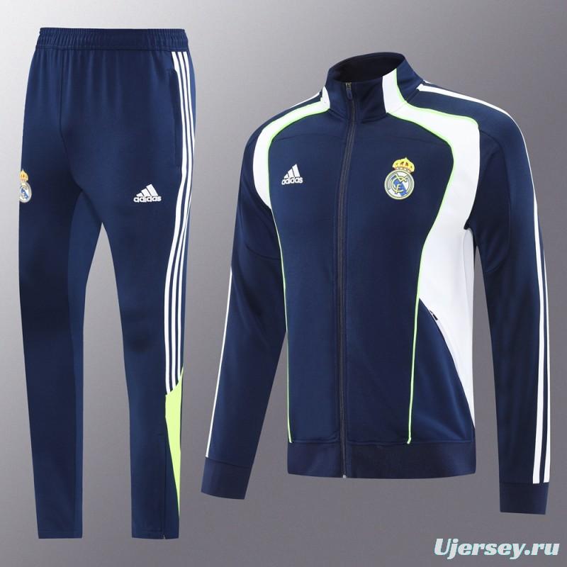 25/26 Real Madrid Navy/White Full Zipper Jacket +Long Pants