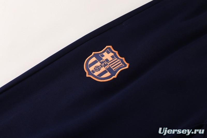 25/26 Barcelona Navy/Orange Full Zipper Jacket +Long Pants
