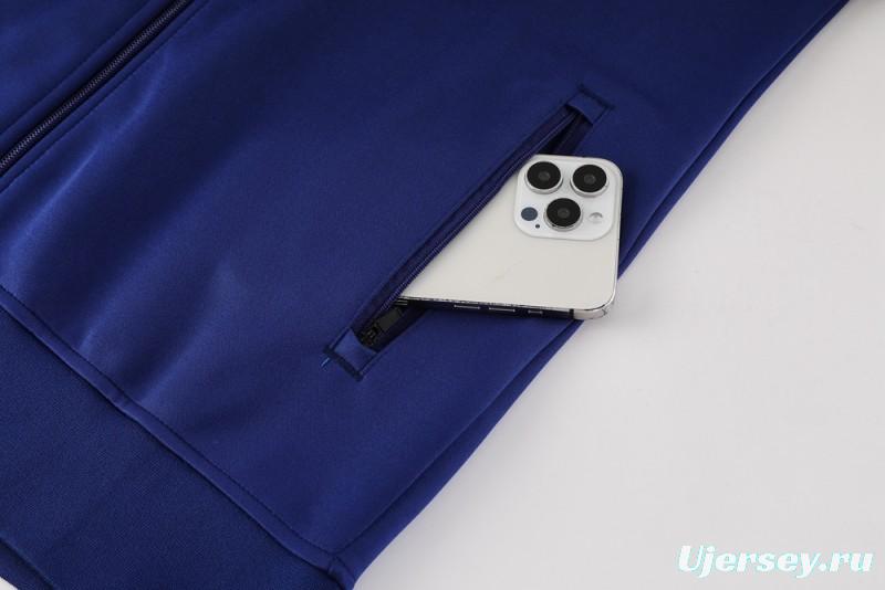 25/26 Arsenal Blue with Red & White Stripes Full Zipper Jacket +Long Pants