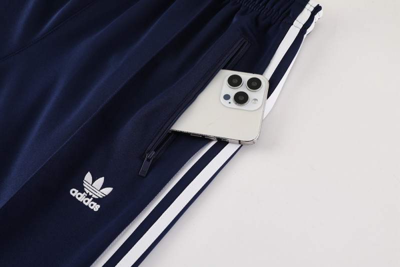 2025 Adidas Original Navy Full Hoodie Zipper Jacket +Long Pants