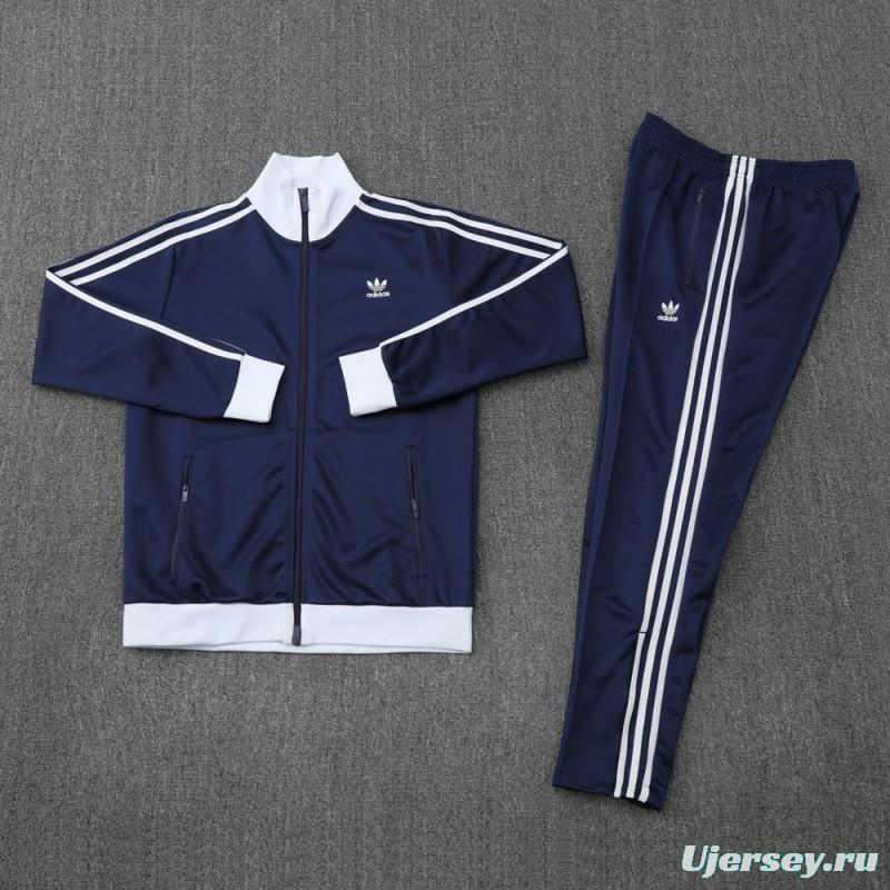 2025 Adidas Original Navy Full Hoodie Zipper Jacket +Long Pants