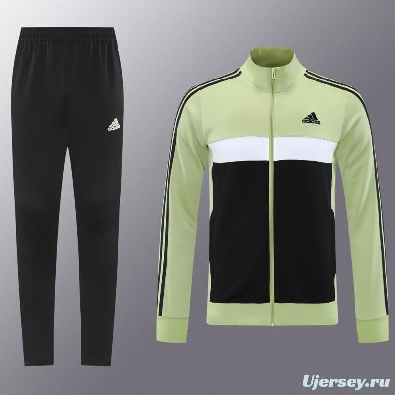 2025 Adidas Light Green/Black Full Zipper Jacket +Long Pants