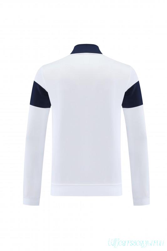 2025 Nike White/Navy Full Hoodie Zipper Jacket +Long Pants